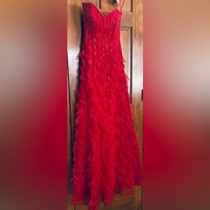 ALYCE Red beaded dress